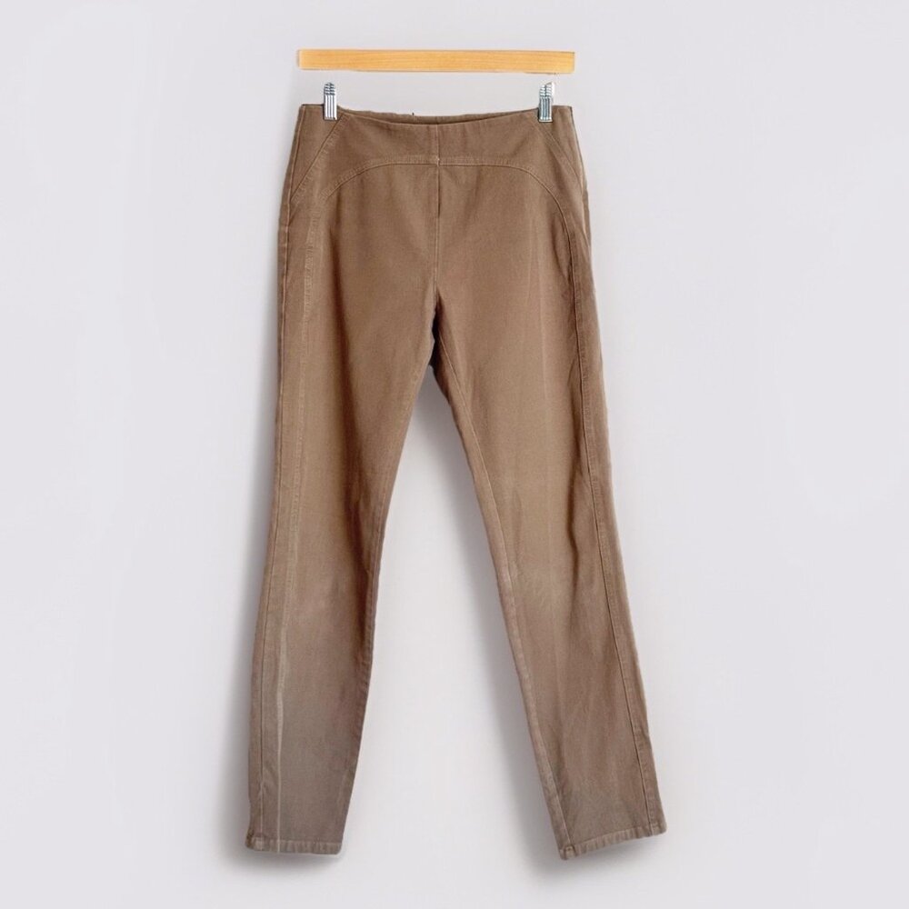 Soft Surroundings Pull On Slim Leg Denim Pants Tan Women’s 4 Stretch (29x29)